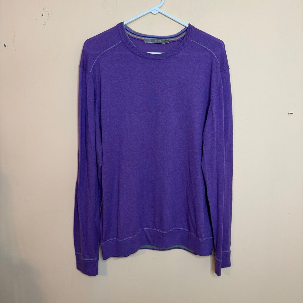 RAFFI PURPLE SOFT CASHMERE blend CREWNECK SWEATER PULLOVER. Sz. L/52